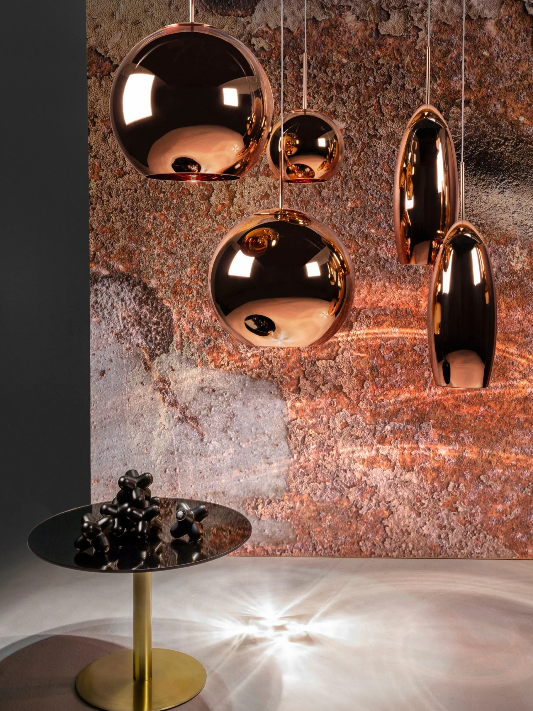 Copper 25cm Round Pendant