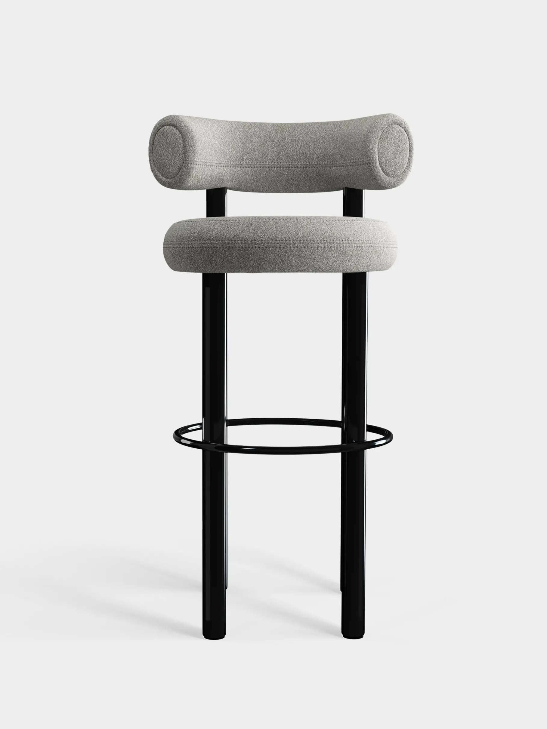 Fat Black Steel 75cm Bar Stool