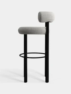 Fat Black Steel 75cm Bar Stool