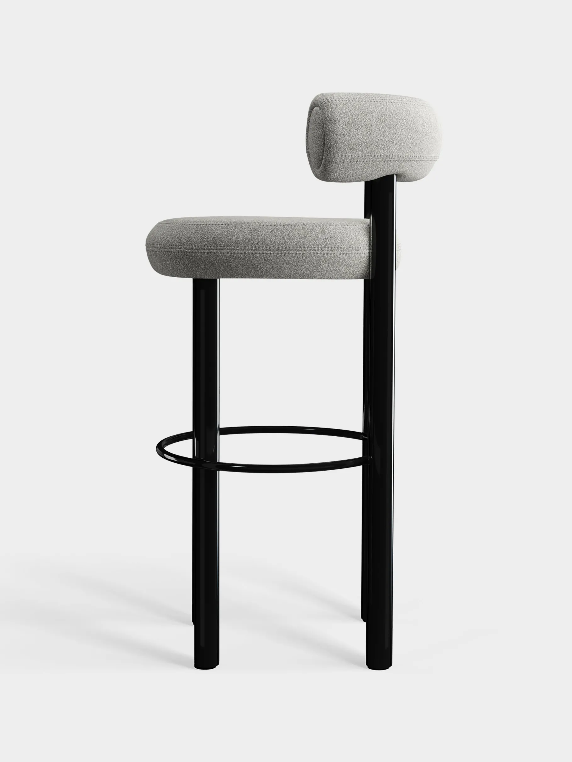 Fat Black Steel 75cm Bar Stool
