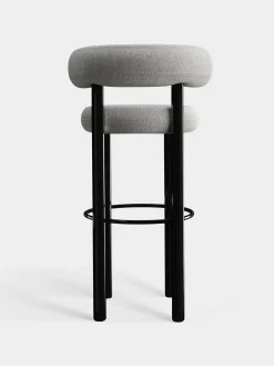 Fat Black Steel 75cm Bar Stool