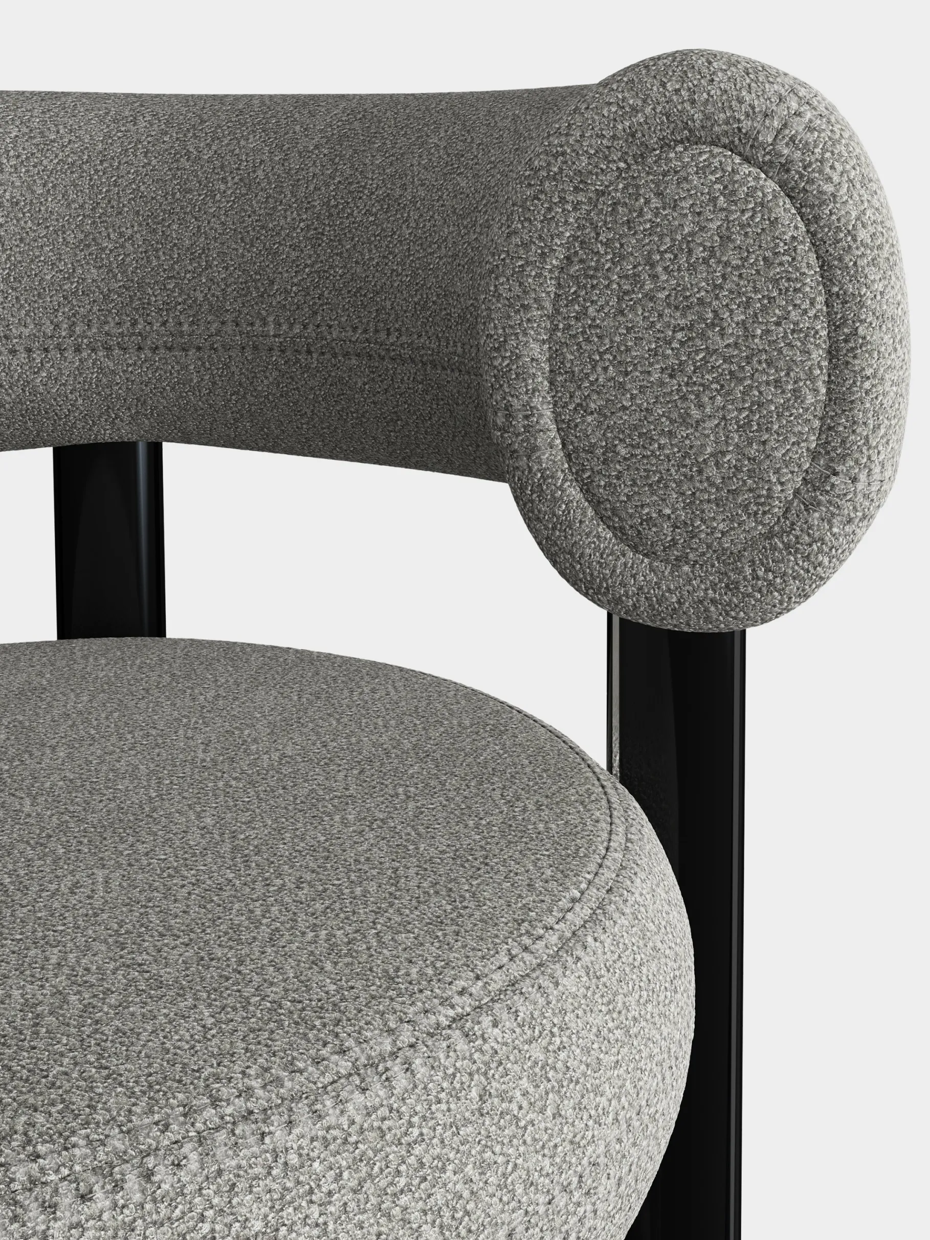 Fat Black Steel 75cm Bar Stool