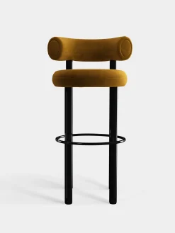 Fat Black Steel 75cm Bar Stool