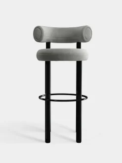 Fat Black Steel 75cm Bar Stool
