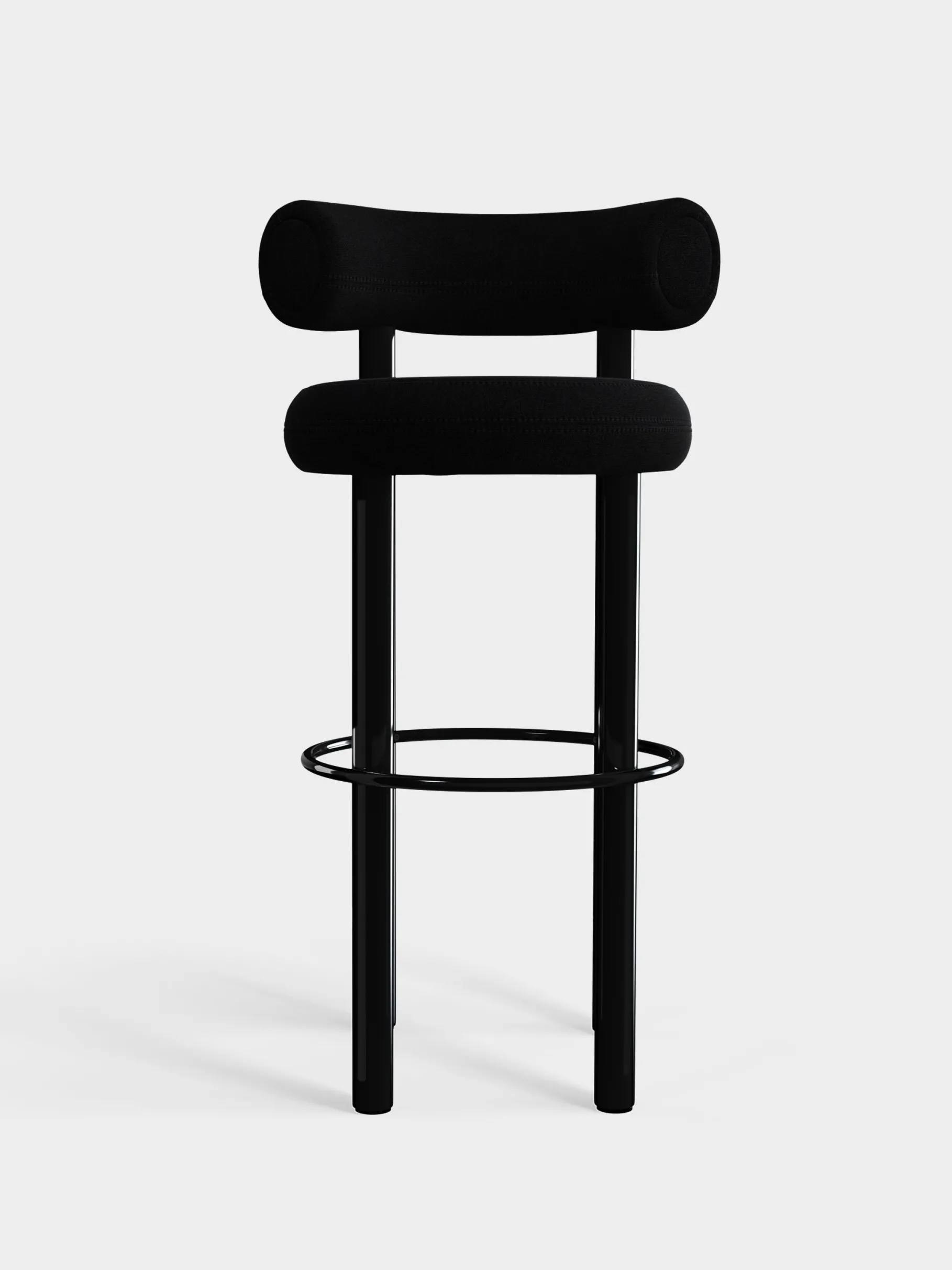 Fat Black Steel 75cm Bar Stool