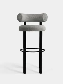Fat Black Steel 75cm Bar Stool