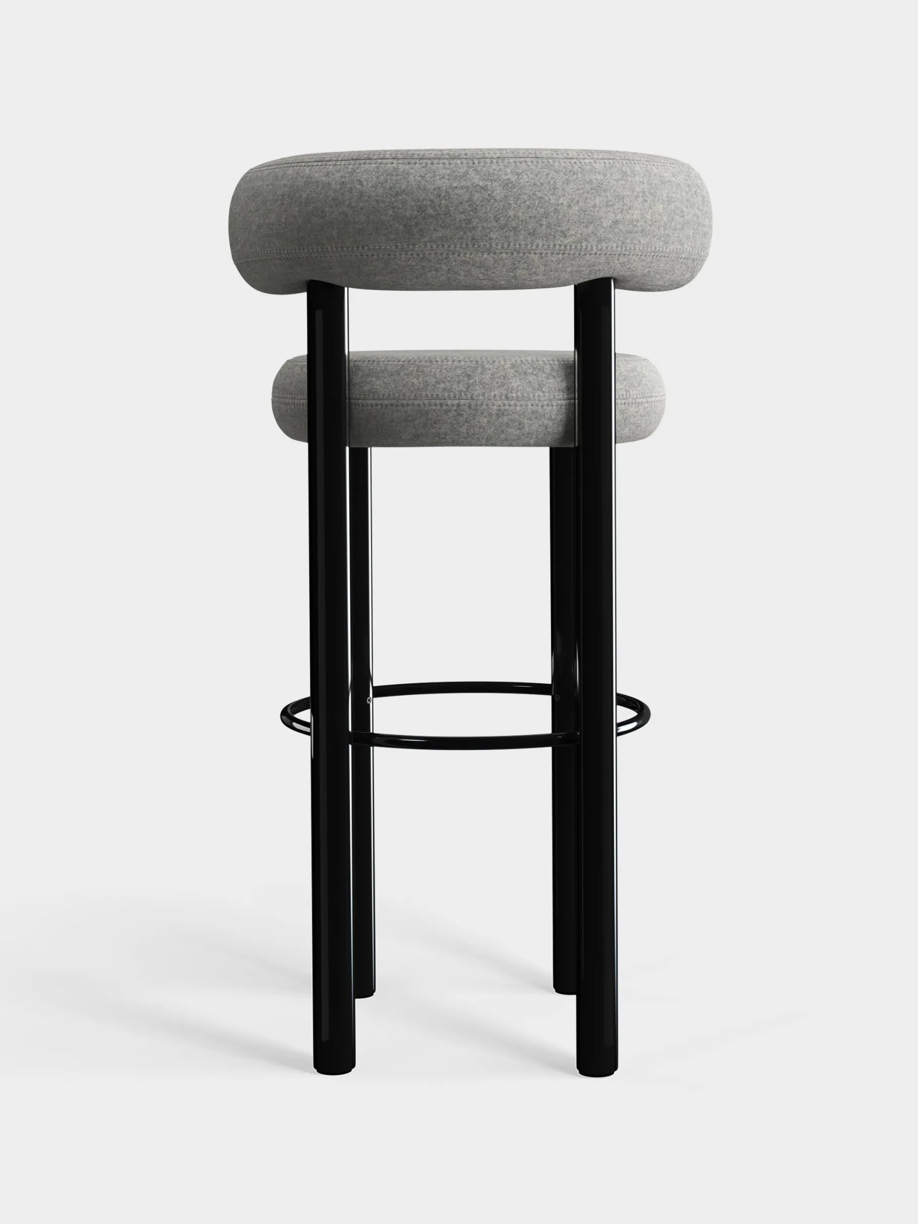 Fat Black Steel 75cm Bar Stool