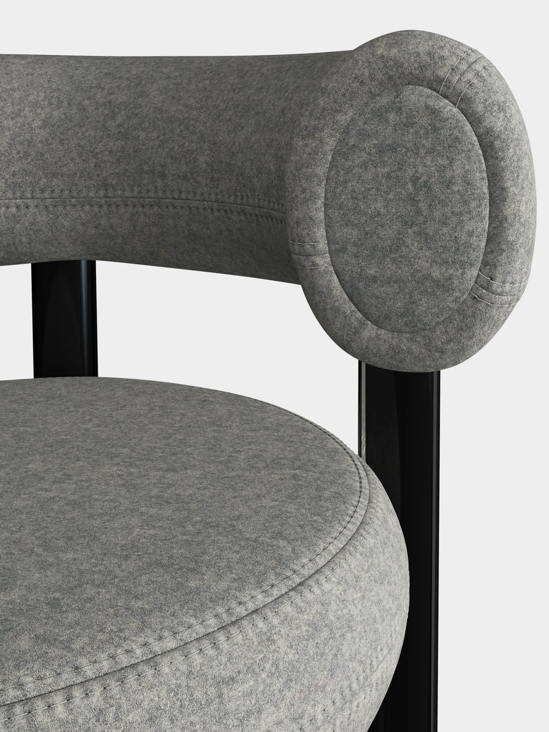 Fat Black Steel 75cm Bar Stool