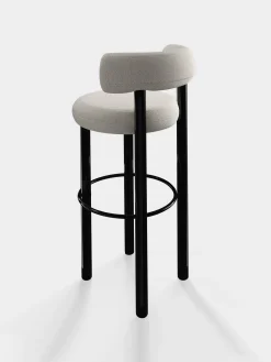Fat Black Steel 75cm Bar Stool