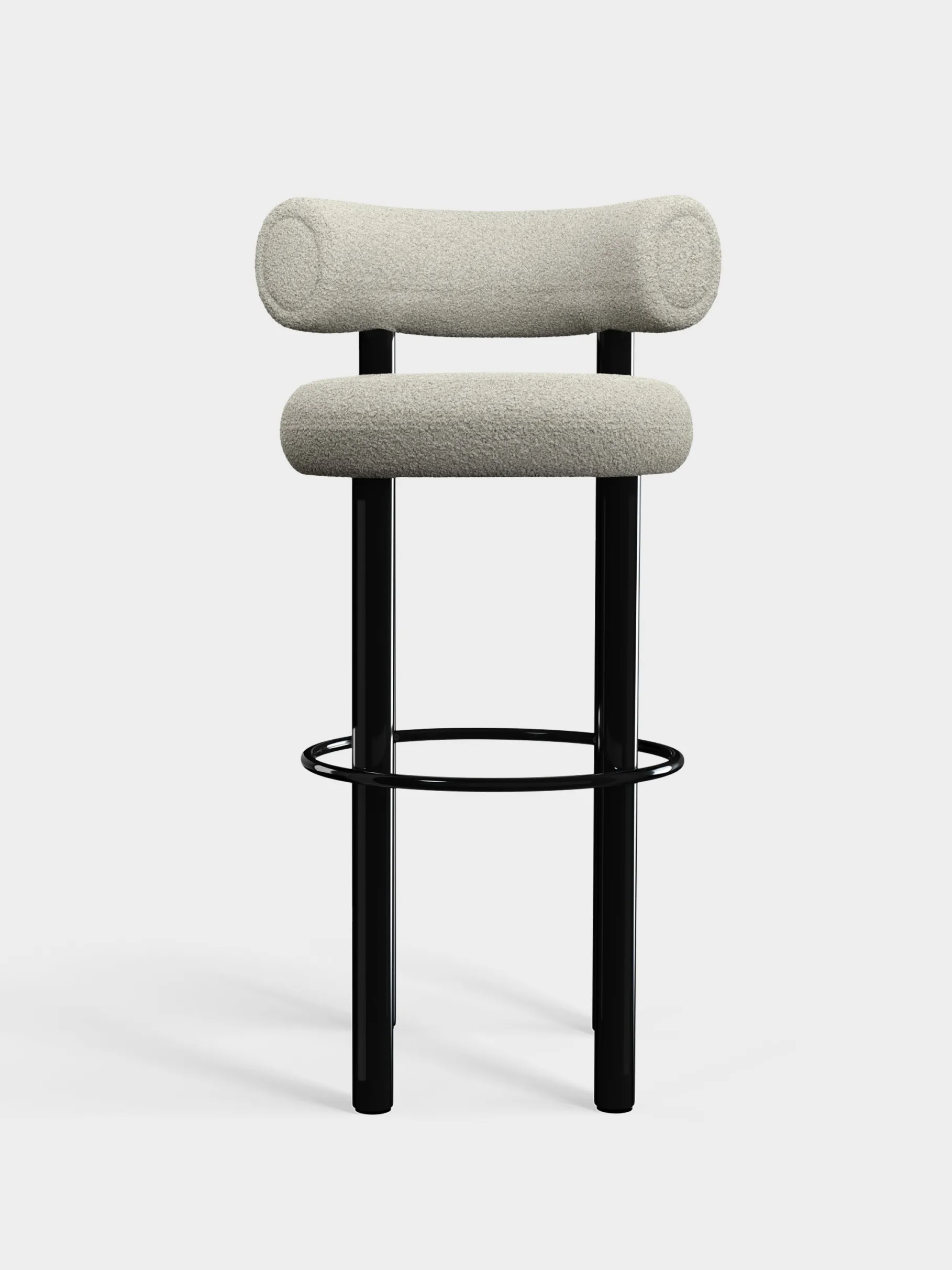 Fat Black Steel 75cm Bar Stool