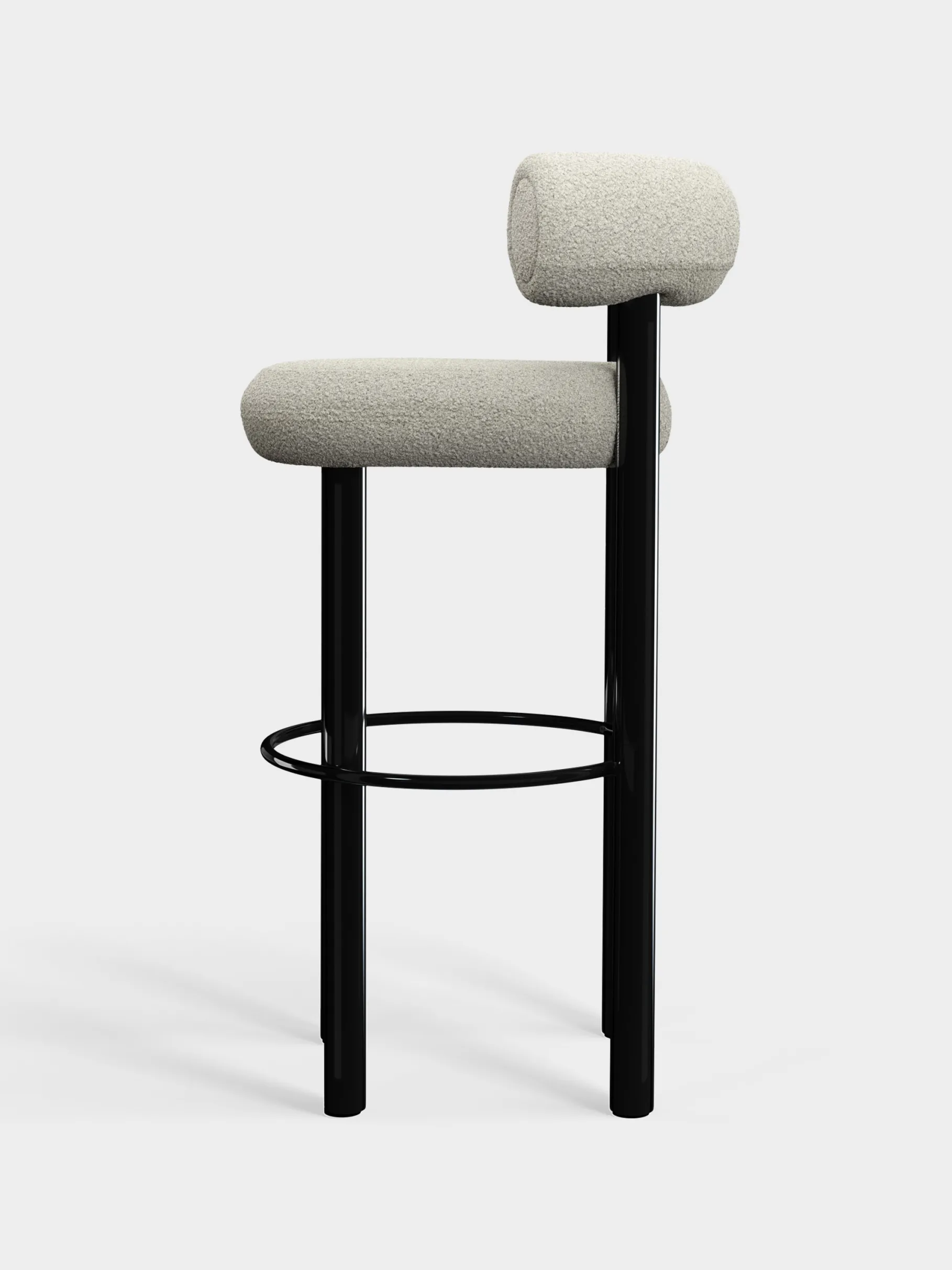 Fat Black Steel 75cm Bar Stool