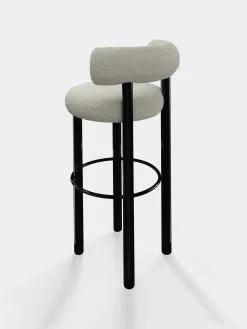 Fat Black Steel 75cm Bar Stool