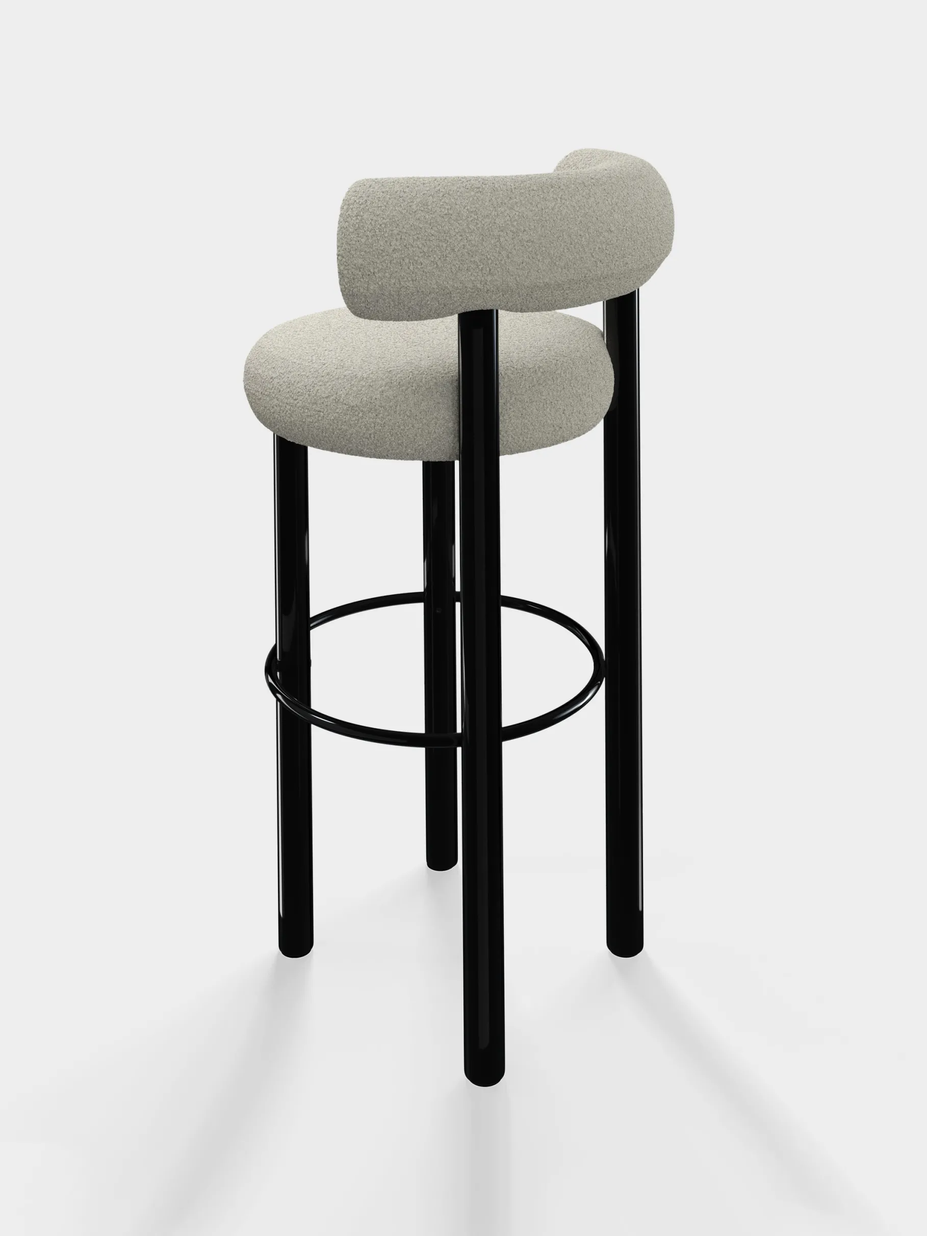 Fat Black Steel 75cm Bar Stool
