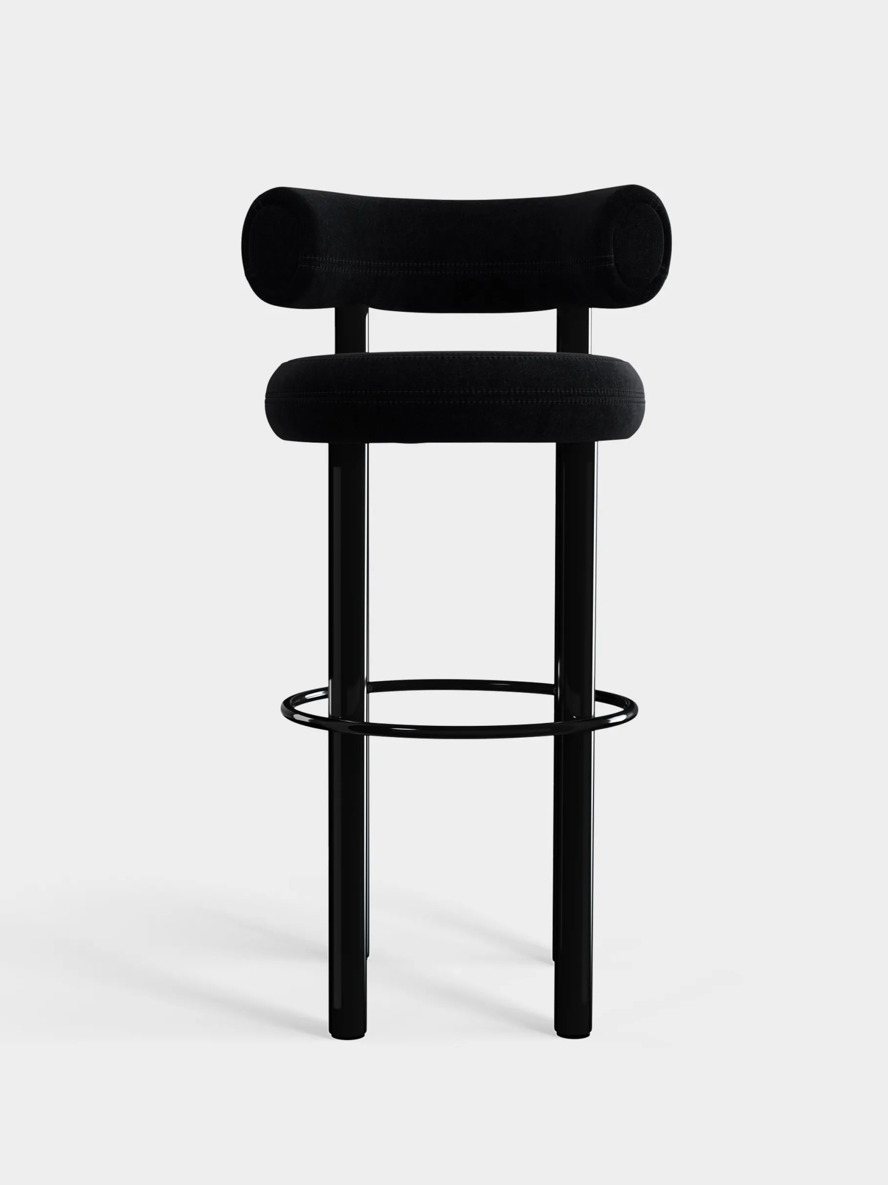 Fat Black Steel 75cm Bar Stool