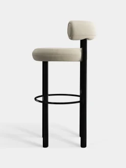 Fat Black Steel 75cm Bar Stool