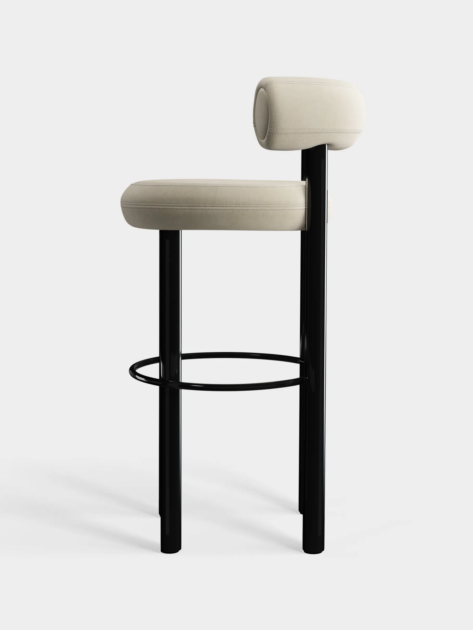Fat Black Steel 75cm Bar Stool
