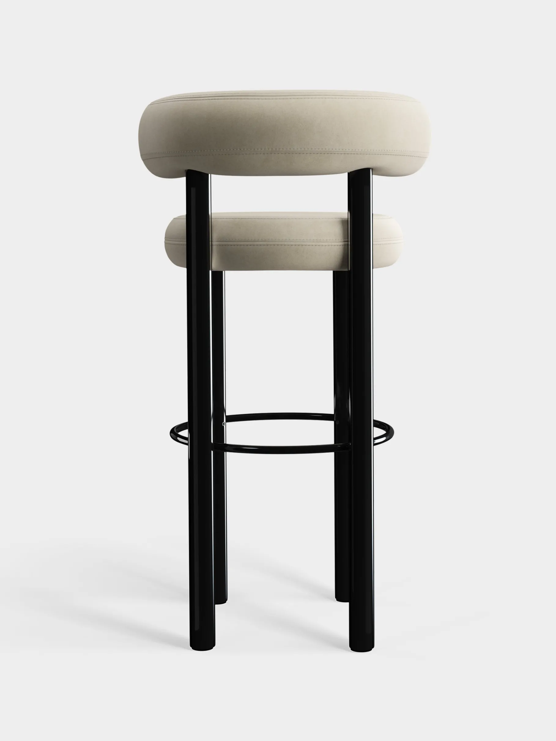 Fat Black Steel 75cm Bar Stool