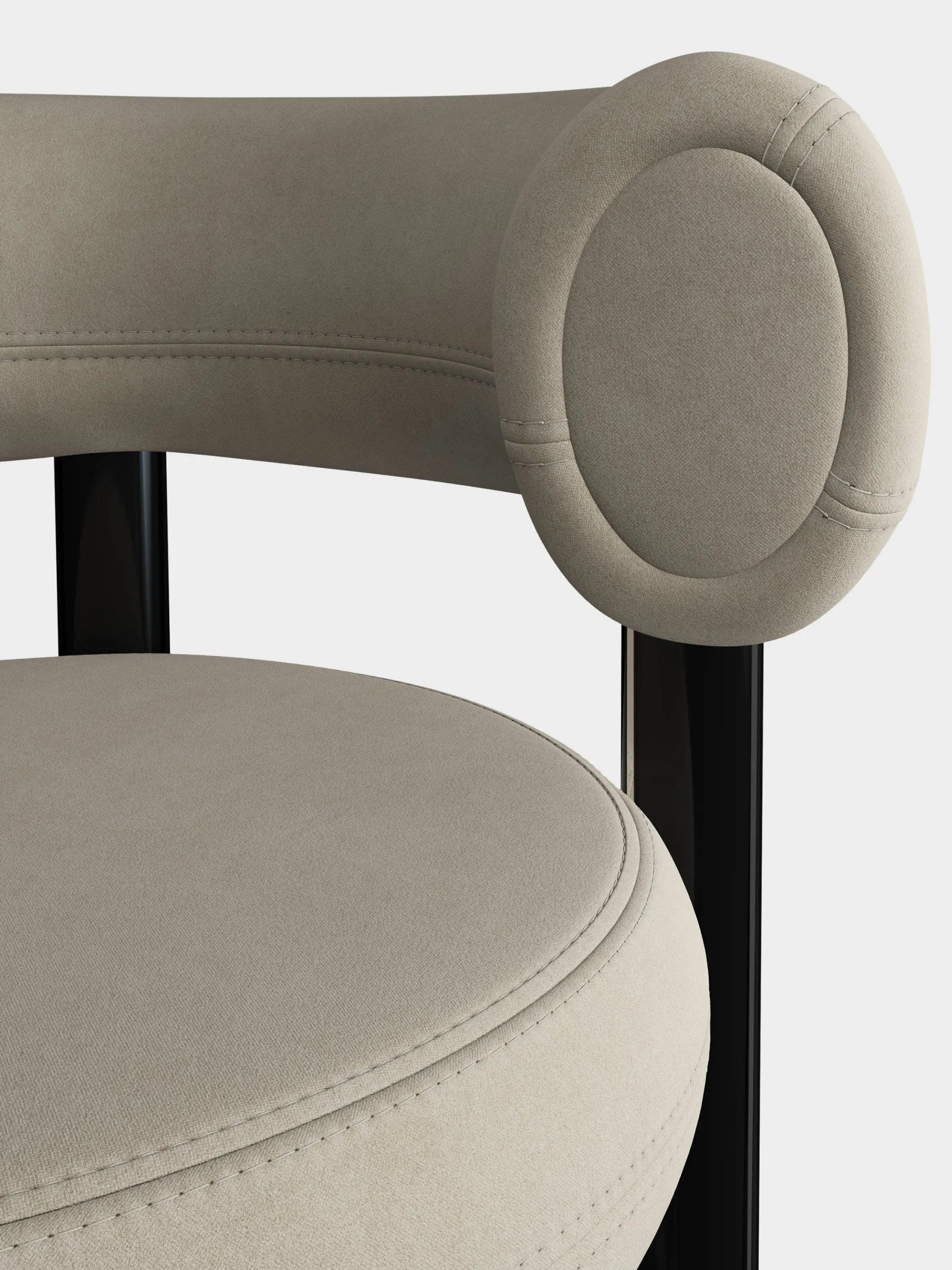 Fat Black Steel 75cm Bar Stool