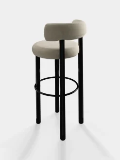Fat Black Steel 75cm Bar Stool
