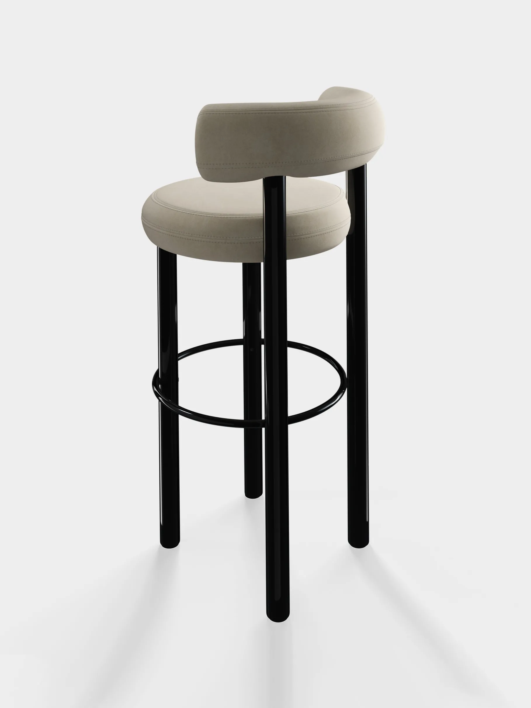 Fat Black Steel 75cm Bar Stool