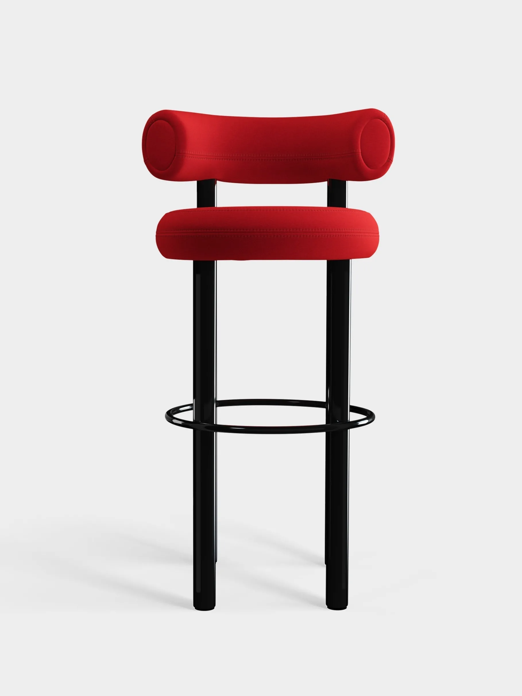 Fat Black Steel 75cm Bar Stool