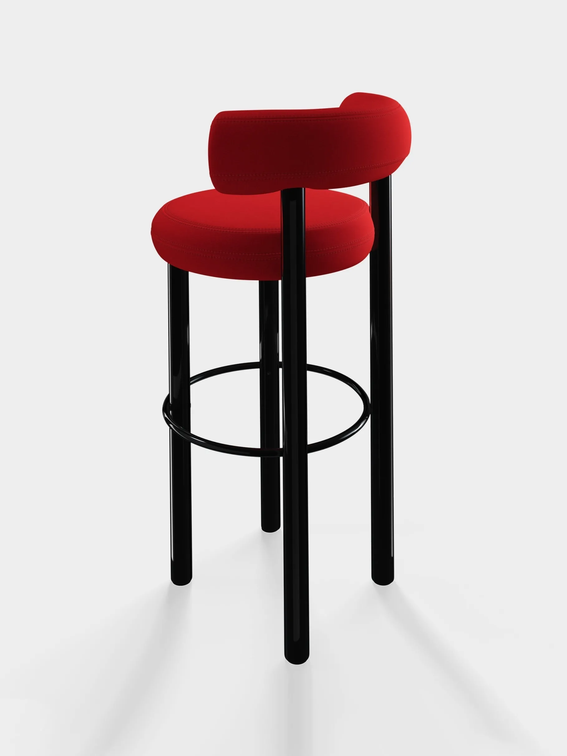 Fat Black Steel 75cm Bar Stool