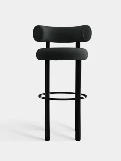 Fat Black Steel 75cm Bar Stool