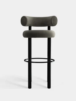 Fat Black Steel 75cm Bar Stool