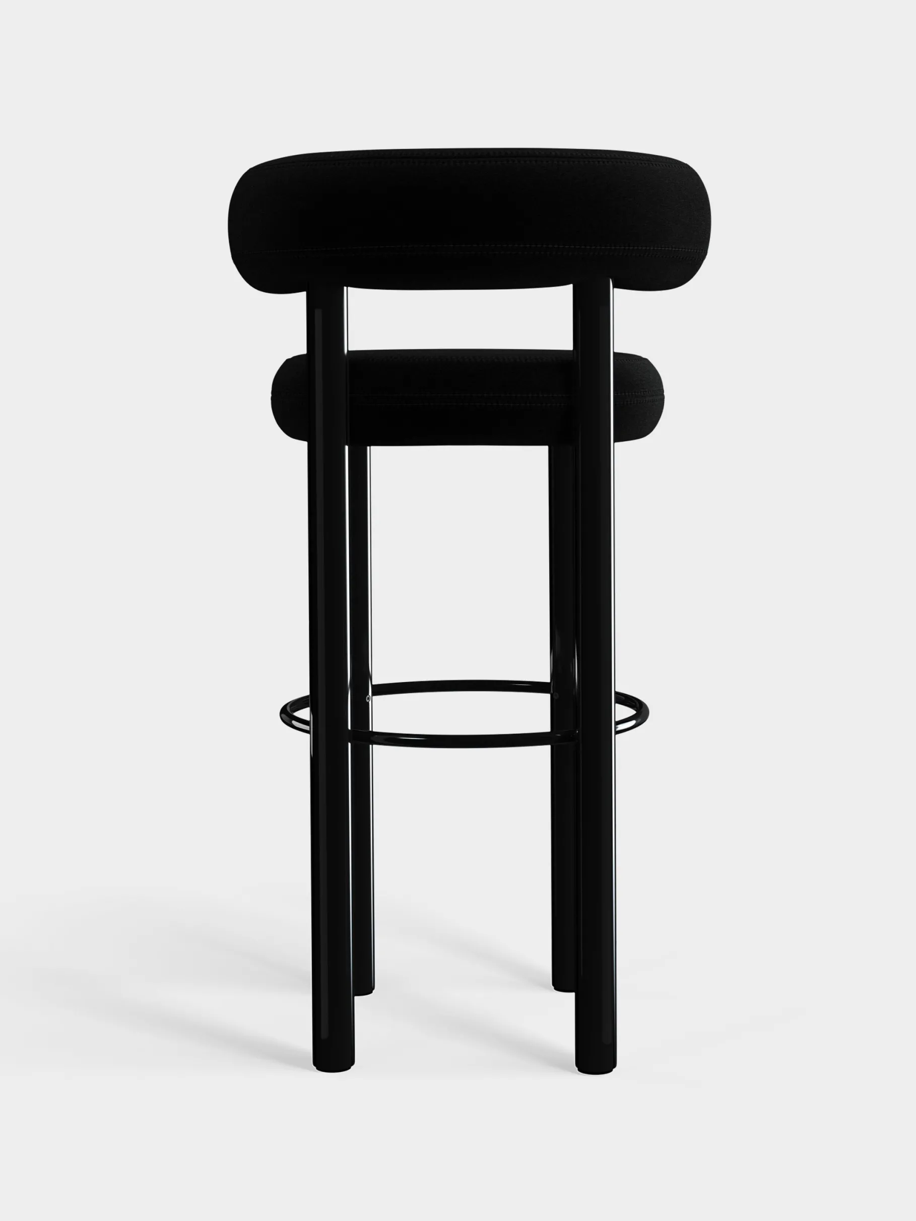 Fat Black Steel 75cm Bar Stool