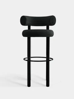 Fat Black Steel 75cm Bar Stool
