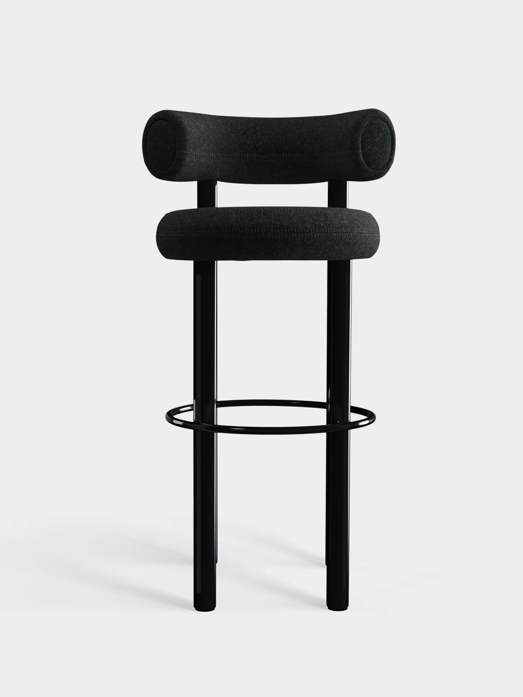 Fat Black Steel 75cm Bar Stool