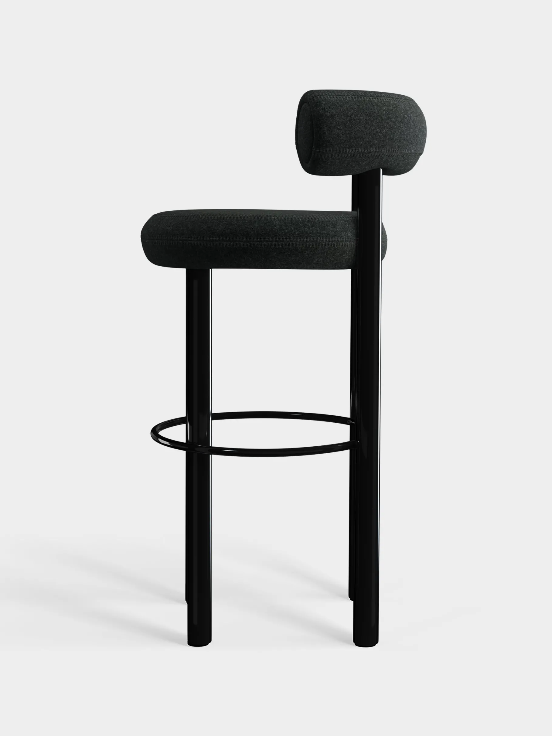 Fat Black Steel 75cm Bar Stool