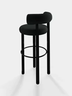Fat Black Steel 75cm Bar Stool