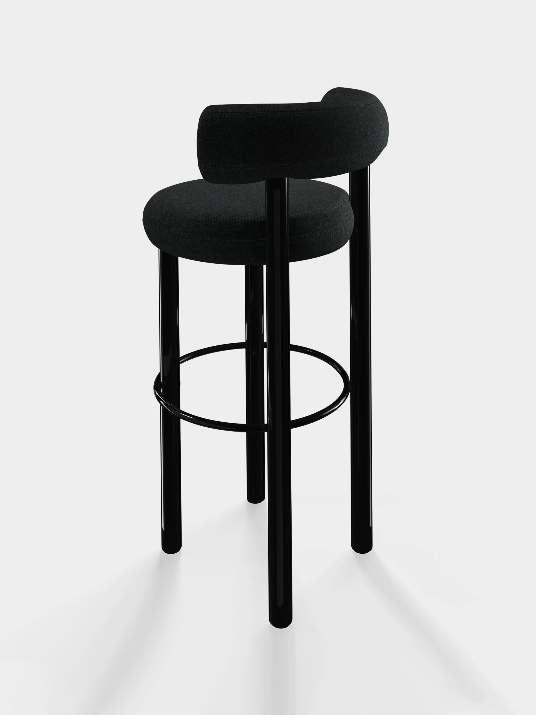 Fat Black Steel 75cm Bar Stool