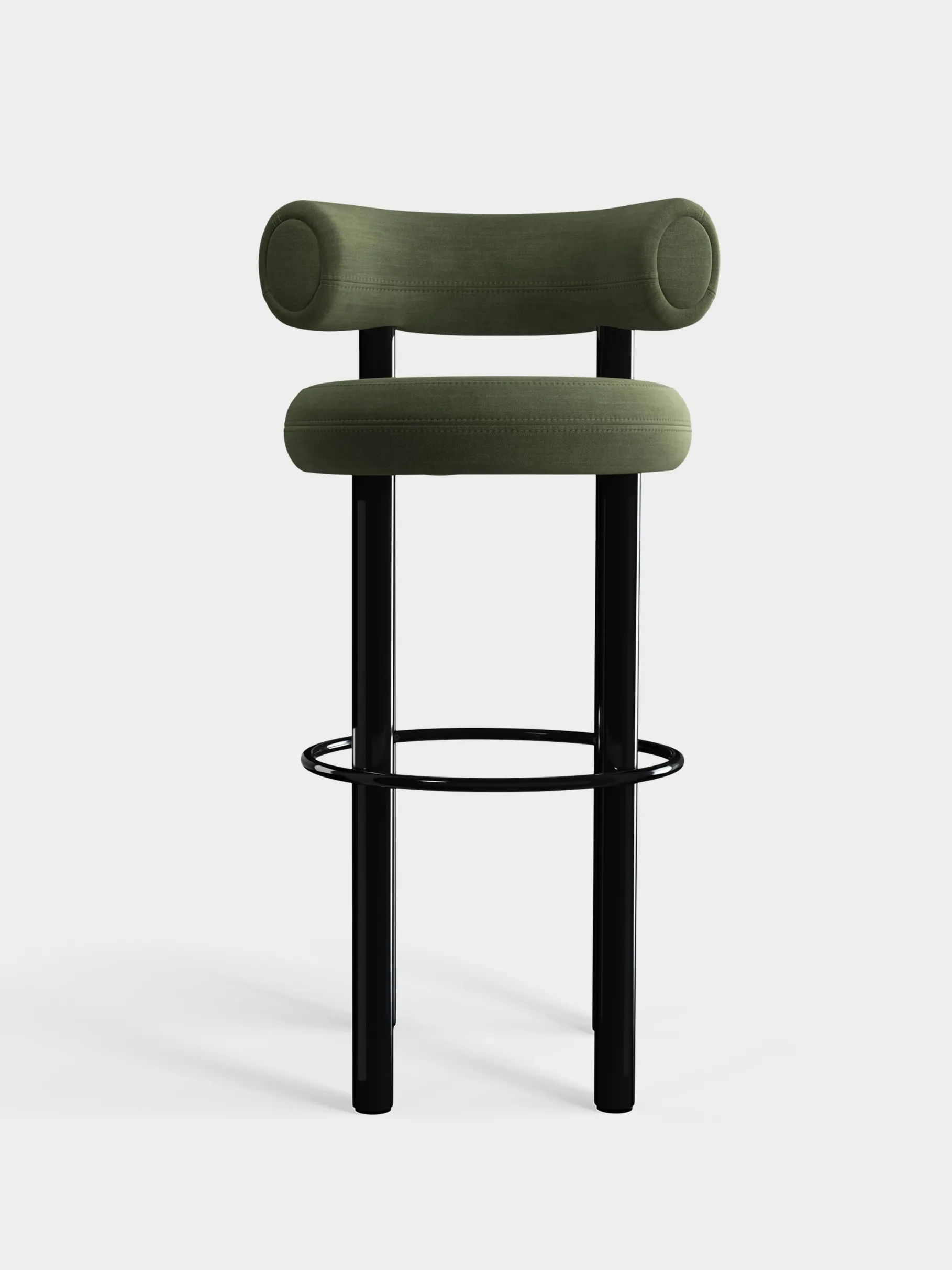 Fat Black Steel 75cm Bar Stool