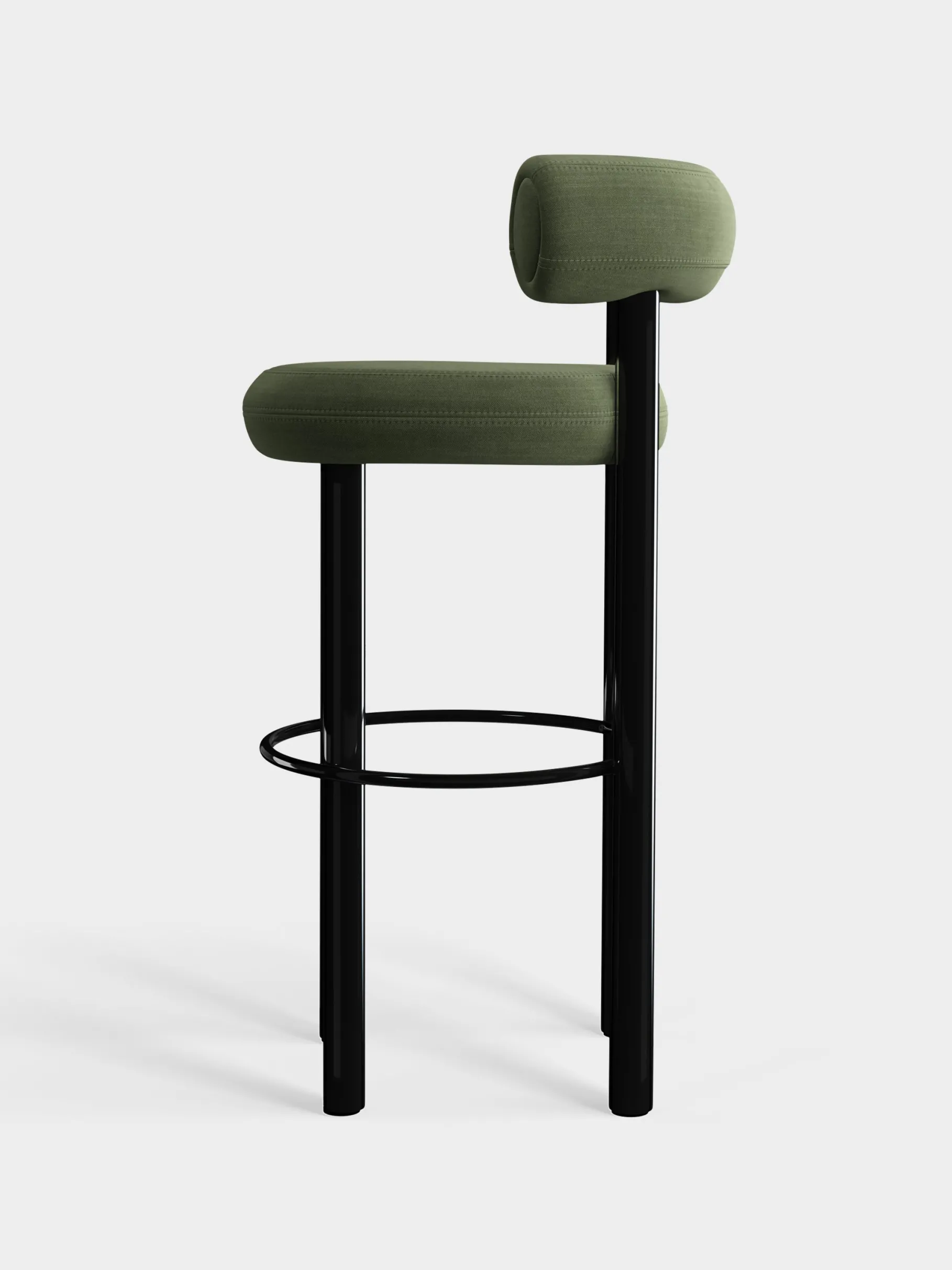 Fat Black Steel 75cm Bar Stool