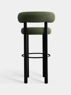 Fat Black Steel 75cm Bar Stool