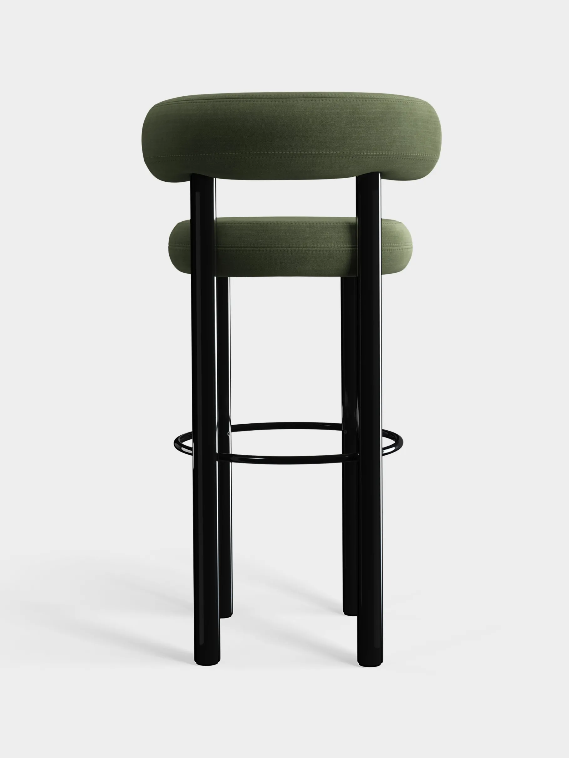 Fat Black Steel 75cm Bar Stool