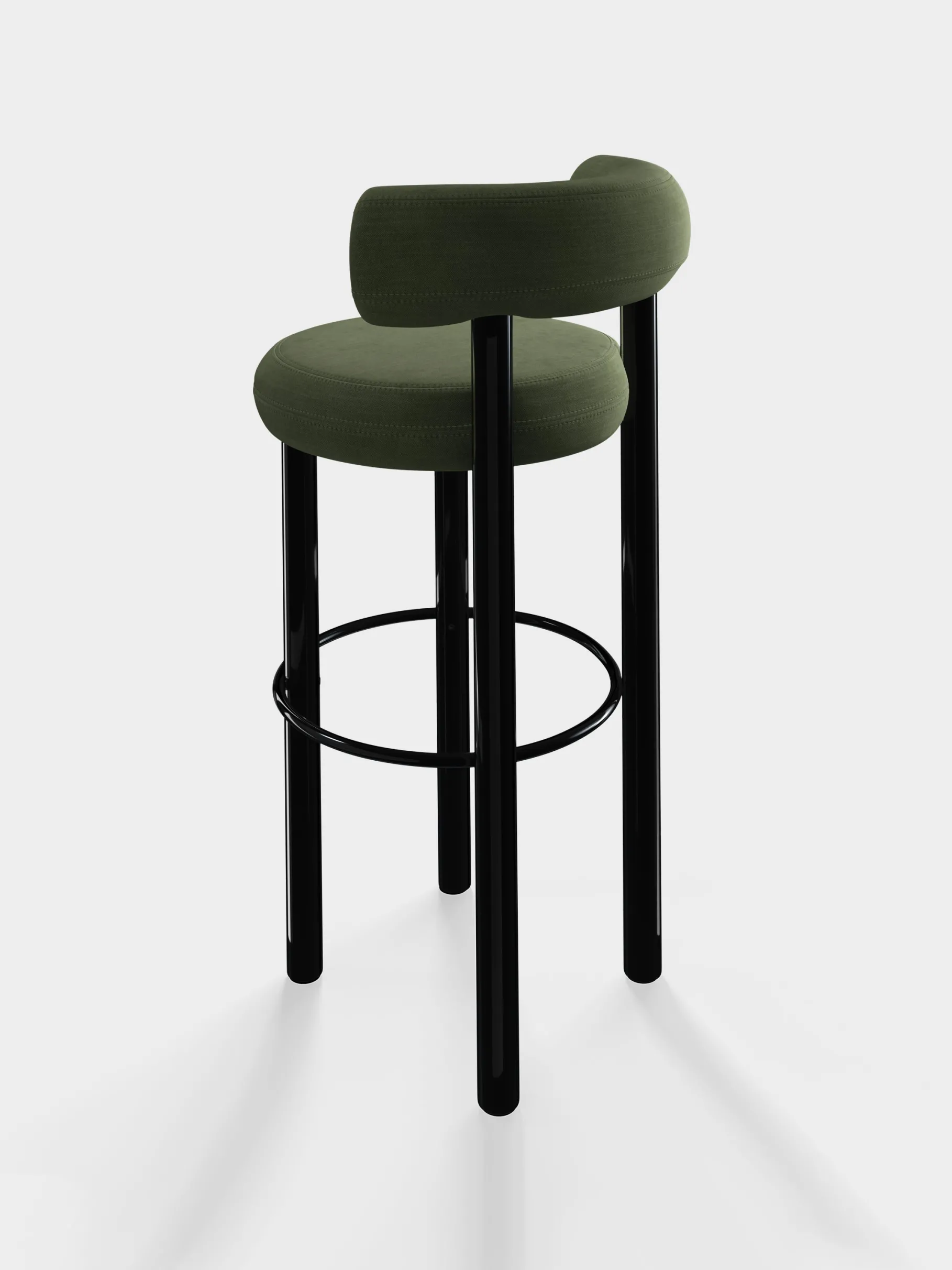 Fat Black Steel 75cm Bar Stool