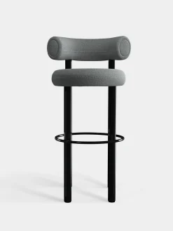 Fat Black Steel 75cm Bar Stool