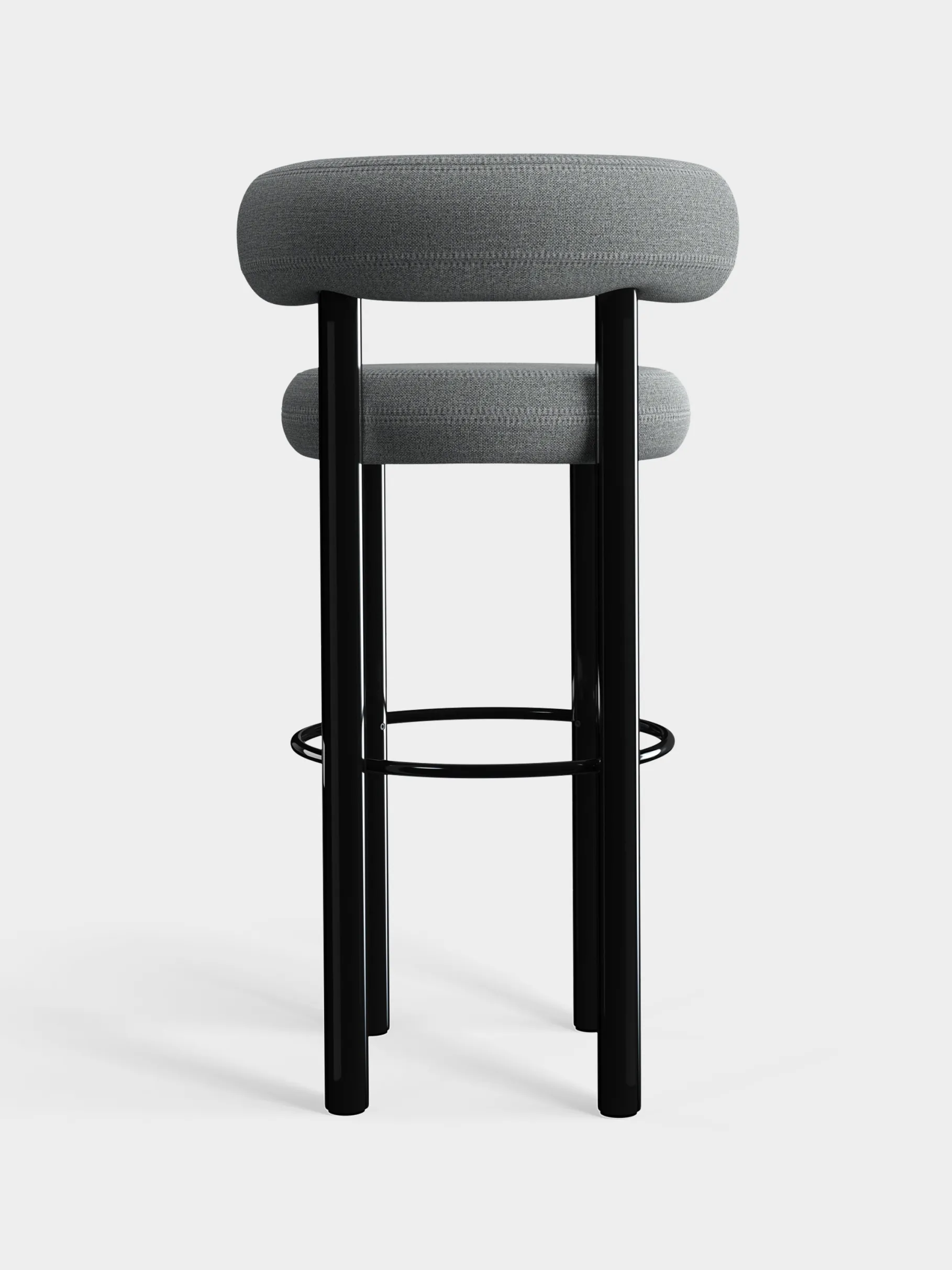 Fat Black Steel 75cm Bar Stool
