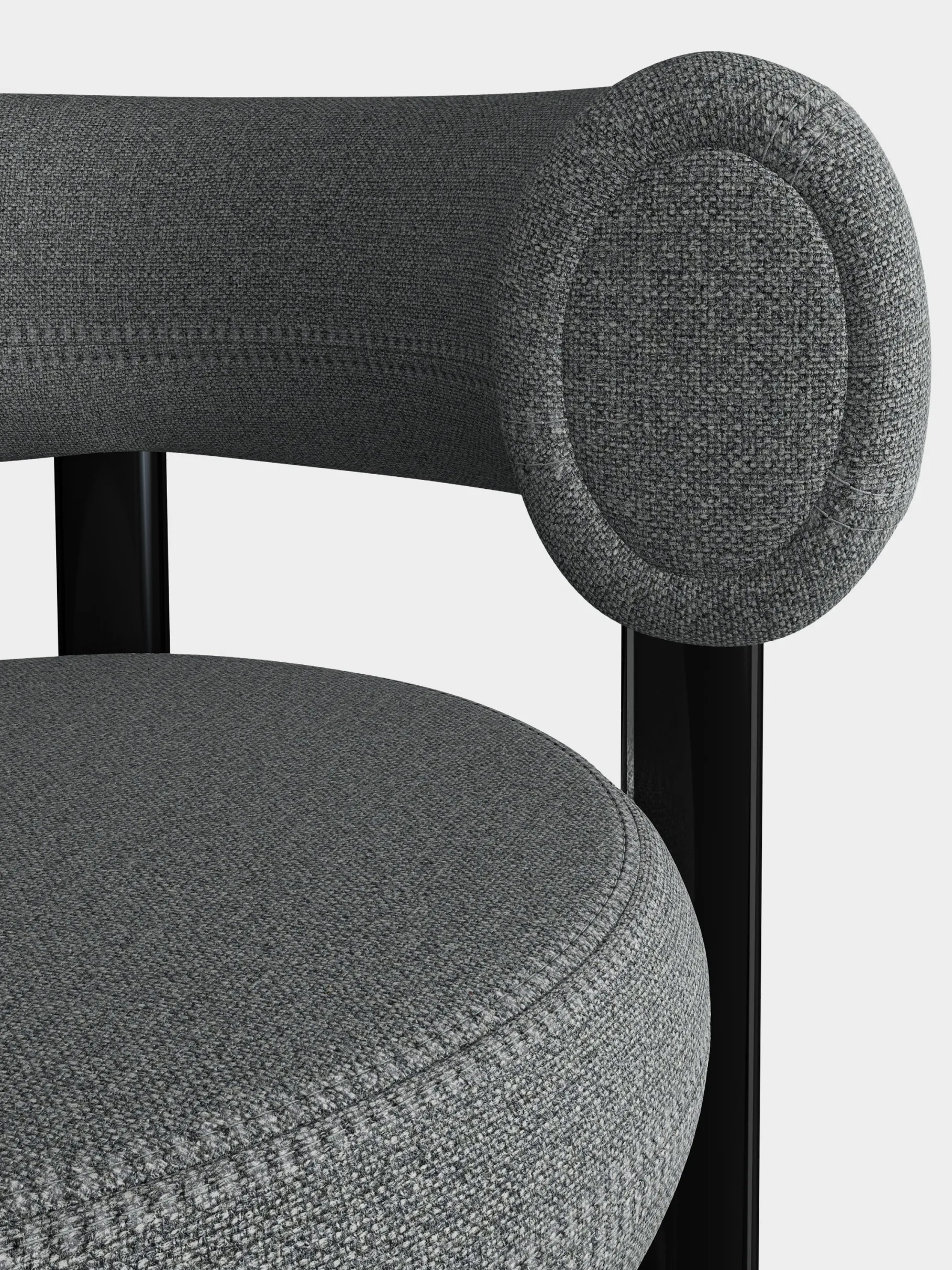 Fat Black Steel 75cm Bar Stool