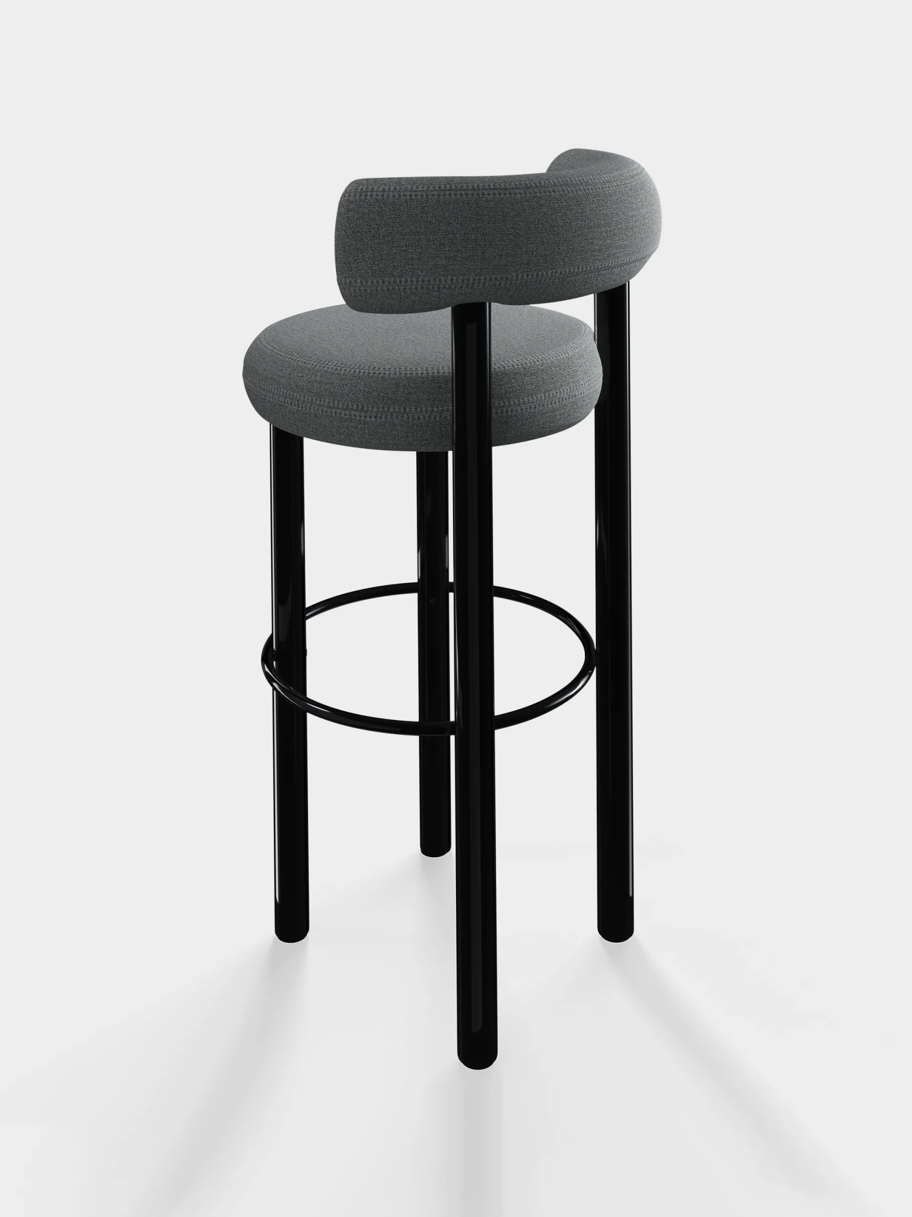 Fat Black Steel 75cm Bar Stool