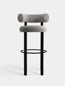 Fat Black Steel 75cm Bar Stool