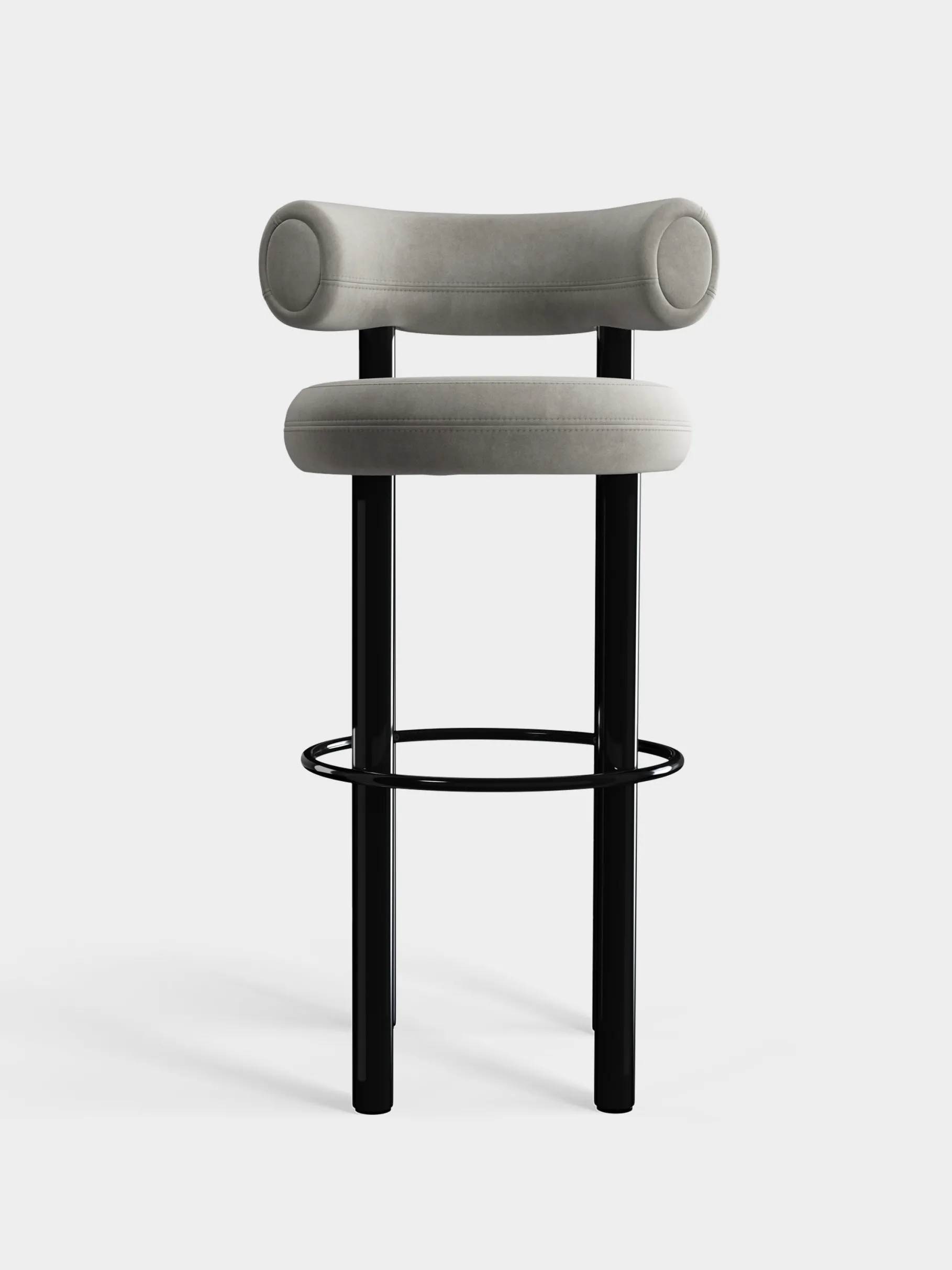 Fat Black Steel 75cm Bar Stool