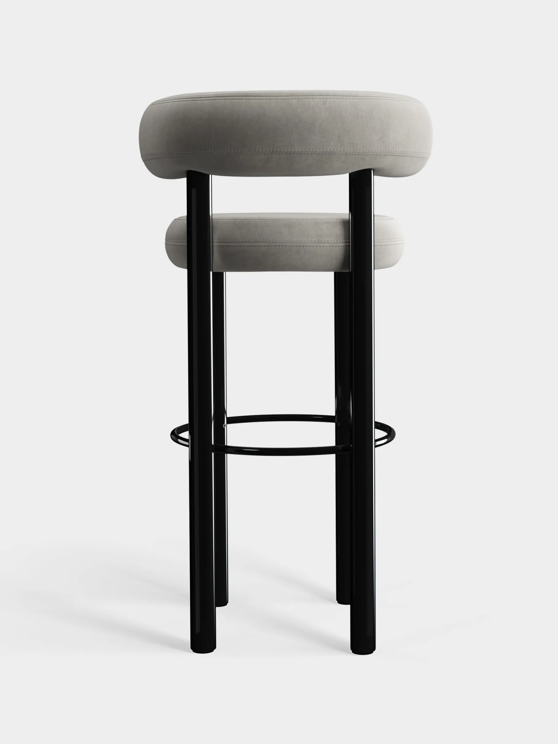 Fat Black Steel 75cm Bar Stool
