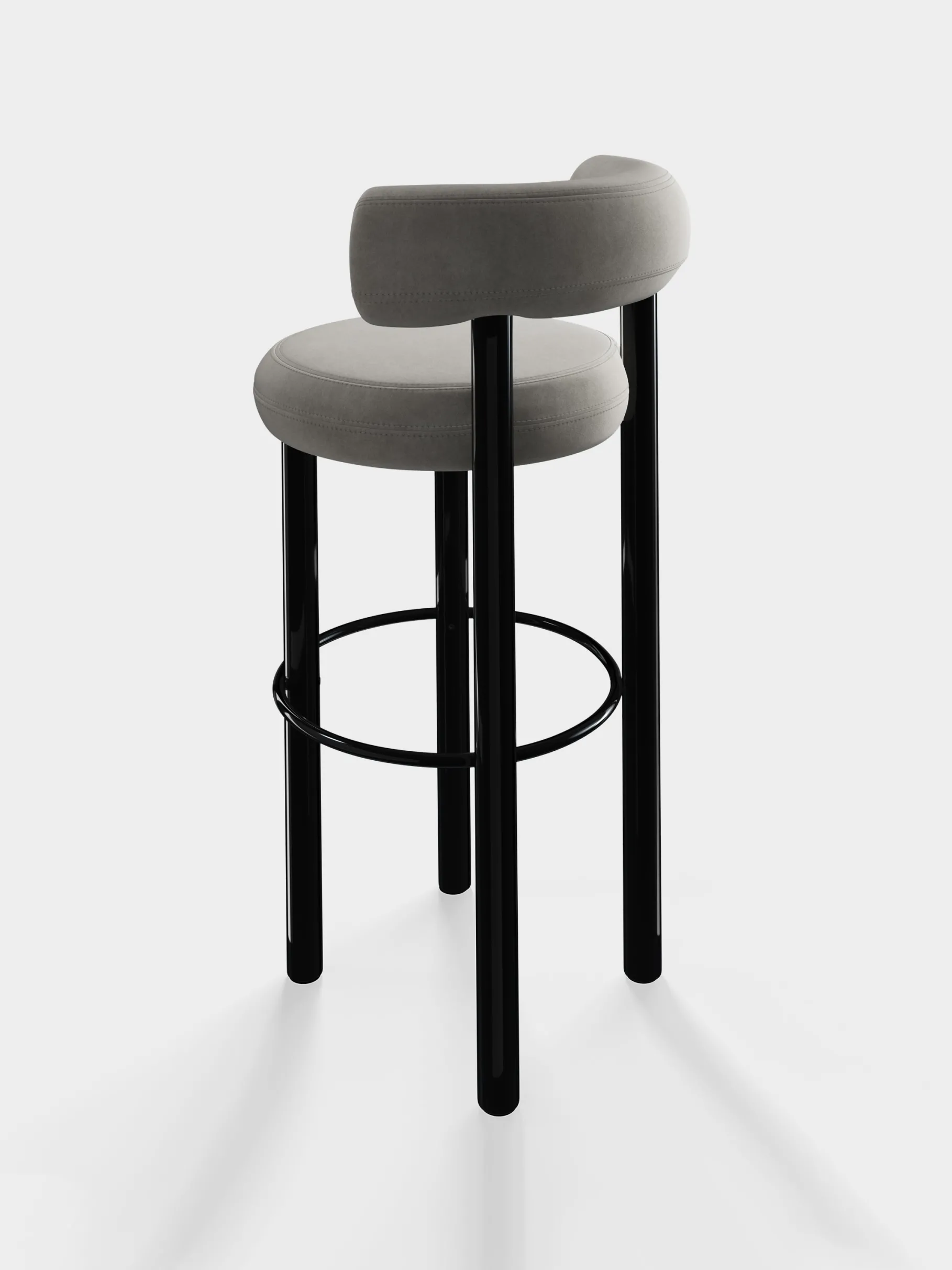 Fat Black Steel 75cm Bar Stool