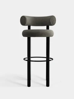 Fat Black Steel 75cm Bar Stool