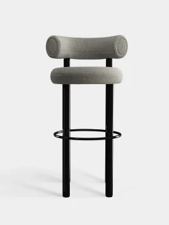 Fat Black Steel 75cm Bar Stool