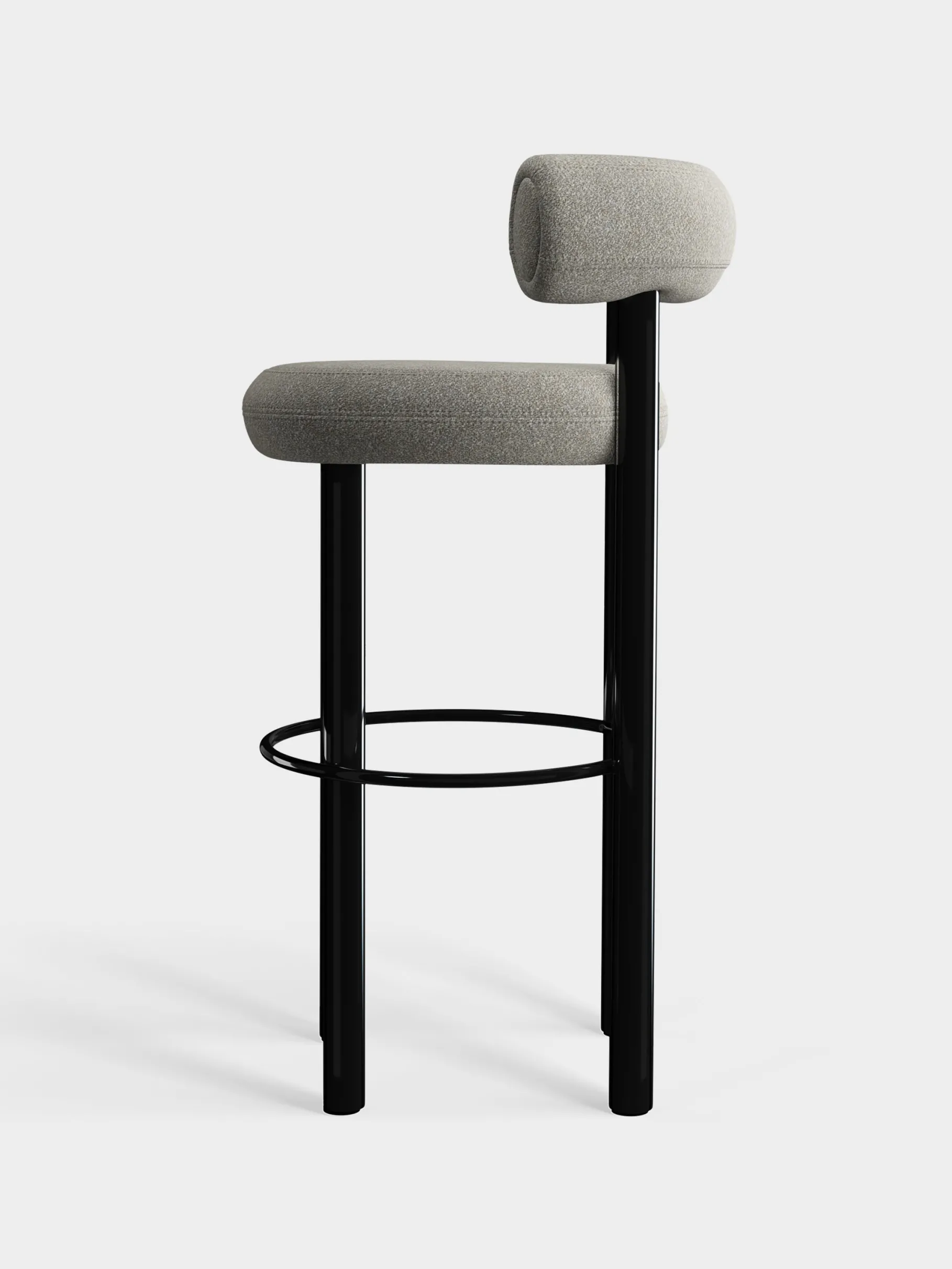 Fat Black Steel 75cm Bar Stool
